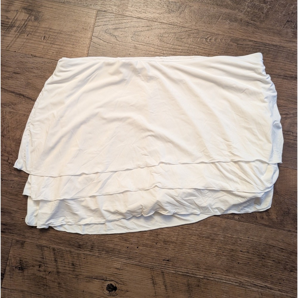 JoyLab High-Rise Skort Women XXL White NWT Tiered Ruffle Activewear Mini Skirt
